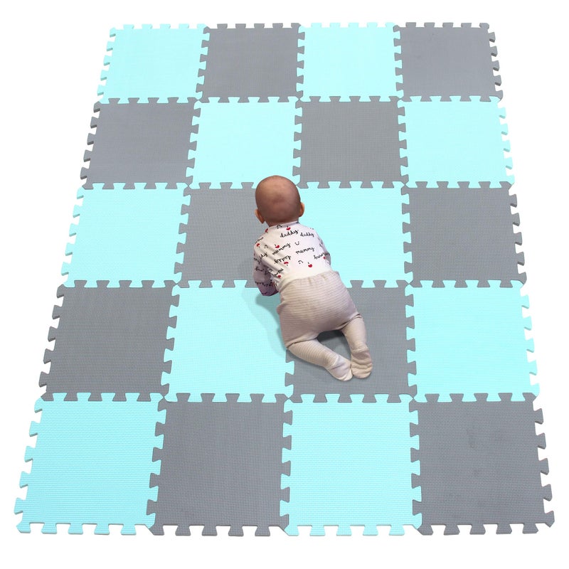 YIMINYUERÂ® 20 Tiles (30cmÃ—30cmÃ—1cm Each Tile) Baby Soft Puzzle Play Mats, Kids Thick EVA Foam Floor, Toddlers & Children's Soft Interlocking Mat R08R12G301020 - Image 1